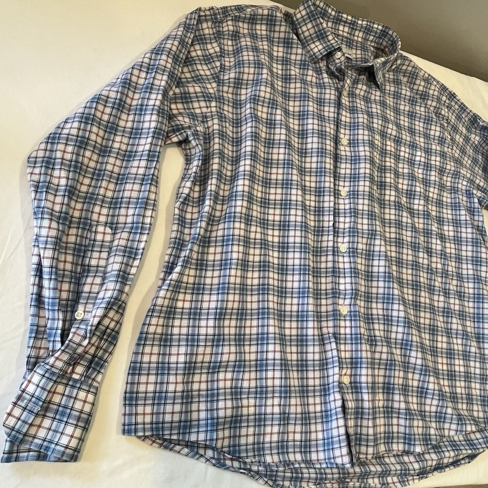 Peter Millar Men's Long Sleeve Button-Up Shirt Size XL Blue Plaid - Picture 6 of 13